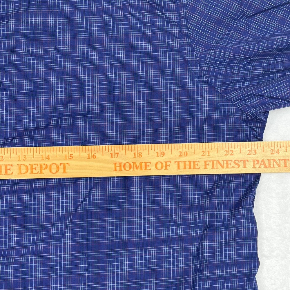 Eton Button Down Mens XL Blue Micro Check Contemporary Fit Cotton Dress Shirt - Picture 9 of 11